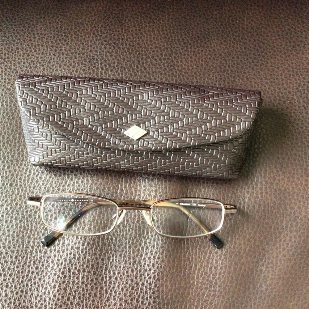 Joseph Abboud DREW/S Chestnut Brown Wire Rectangle Frames